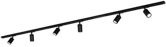 BRILONER Rail - Railverlichting set - opbouwspots - 3x 230V - 6x GU10 spots - draaibaar - 225cm - zwart