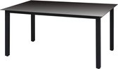 vidaXL - Tuintafel - 150x90x74 - cm - aluminium - en - glas - zwart