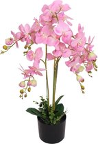 vidaXL Kunst orchidee plant met pot 75 cm roze