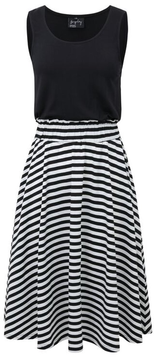 Forplay May Dames Midi-jurk - zwart/wit - XL