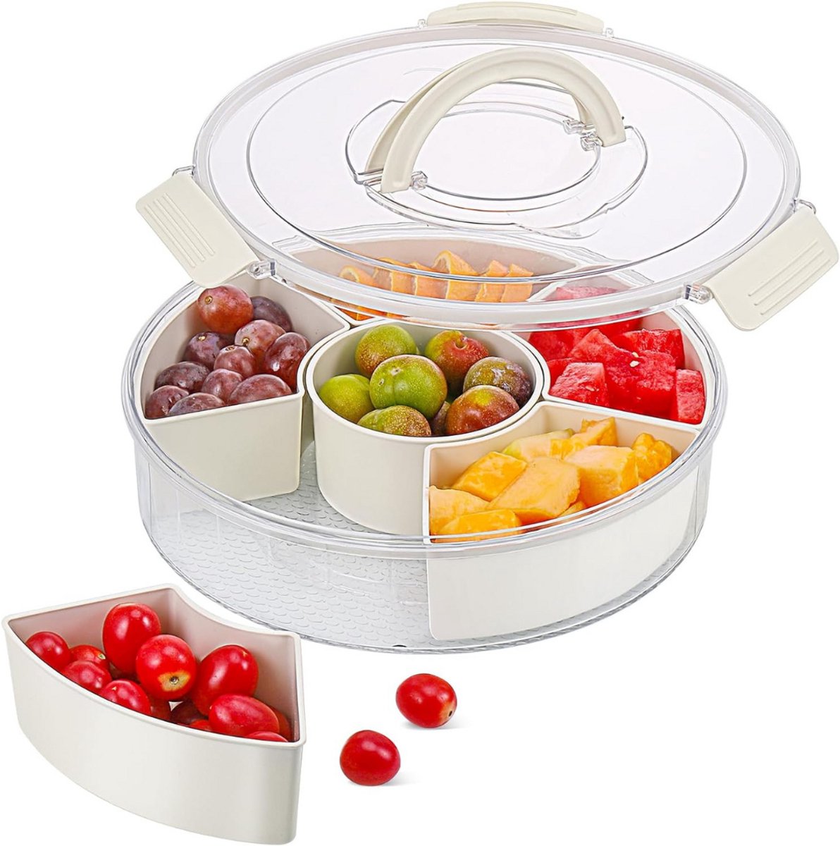 GTB® Serveerschaal met Vakjes - Serveerschaal - Tapasschaal - Wit - 30cm x 30cm x 8cm