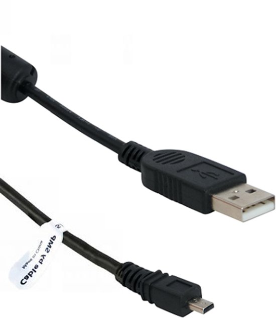 OneOne 1,0m USB kabel AV / datakabel. Voor enkele camera's als oplaadkabel past op Fujifilm / Fuji FinePix F900EXR, J10, J100, J110w, J12, J120, J15 fd, J150w, J20, J210, J25, J250, J26, J27, J28, J29, J30, J32, J37, J38, J50, JV100, JV105, JV110