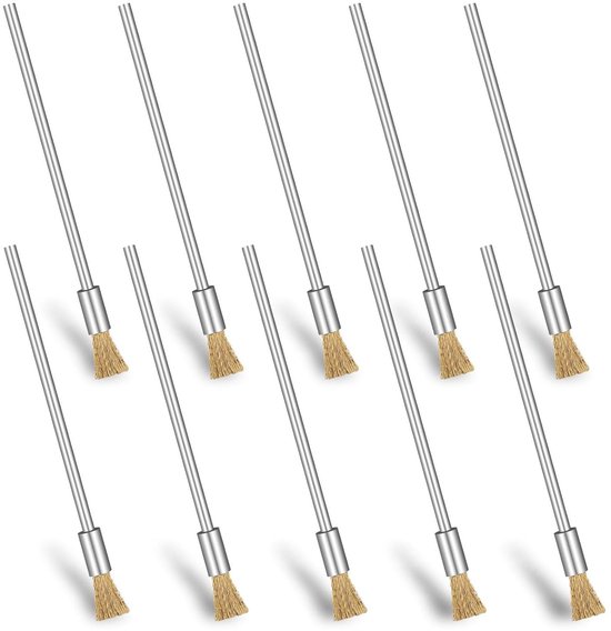 4 stuks messing borstels en kleine draadborstels voor het reinigen van metaal, kleine draadmetaalreiniger, tandenborstelgereedschap voor het reinigen van slakken en roest