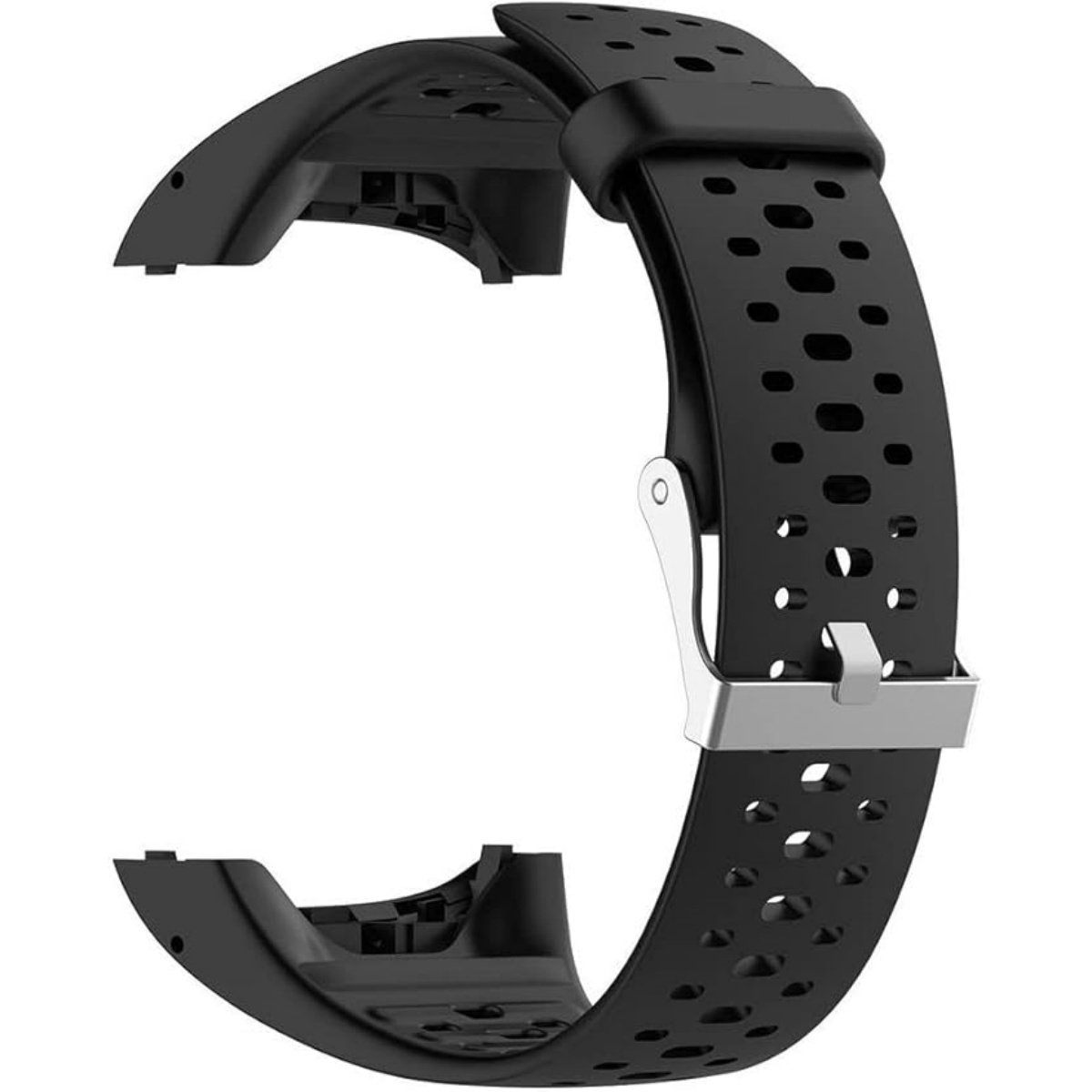 Horlogeband - Vervangende siliconen band - Geschikt voor Polar M400-M430 - Zwart