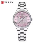 Breil, Classic Elegance Collectie, dameshorloge, kwartsuurwerk, alleen tijdweergave, met stalen band, ronde wijzerplaat, vouwsluiting, diameter 30 mm, Roze, Eén maat, Elegant