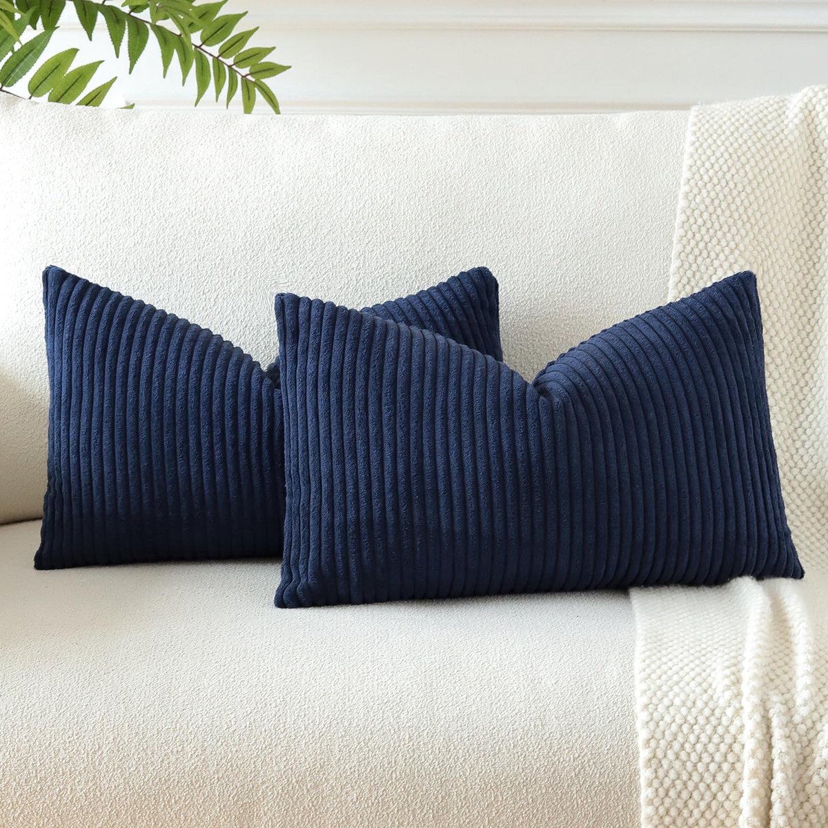 Ibenzoa® Elegante Corduroy Sierkussenovertrekken Set van 2 voor Stijlvolle Woondecoratie