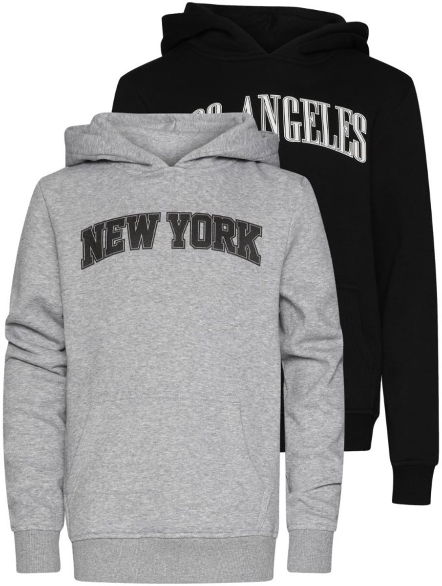 Urban Classics 2pack Los Angeles & New York Kinder hoodie/trui Kids 146/152 Zwart