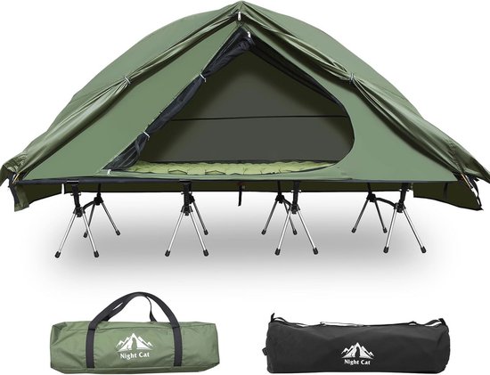 Waterdichte tent voor 1 persoon met kampeerbed - Ideaal voor wandelen, reizen en kamperen