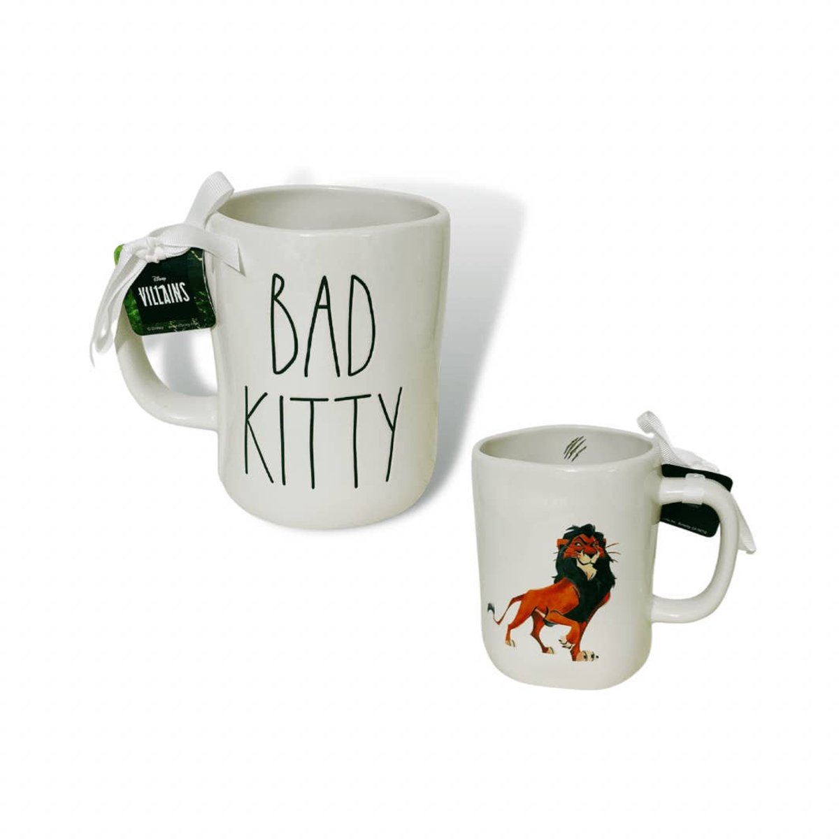 Rae Dunn - Bad Kitty - Disney Villains - mokken - lion king - Scar - mokkenrek - koffie kopjes