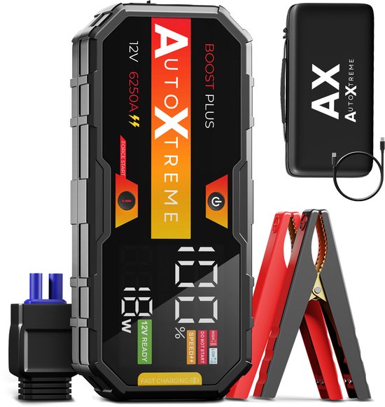 AutoXtreme Boost Plus 6250A 12V Jumpstarter - Jumpstarter voor auto - Jumpstarters - Starthulp - Startkabels met accu - Accu booster