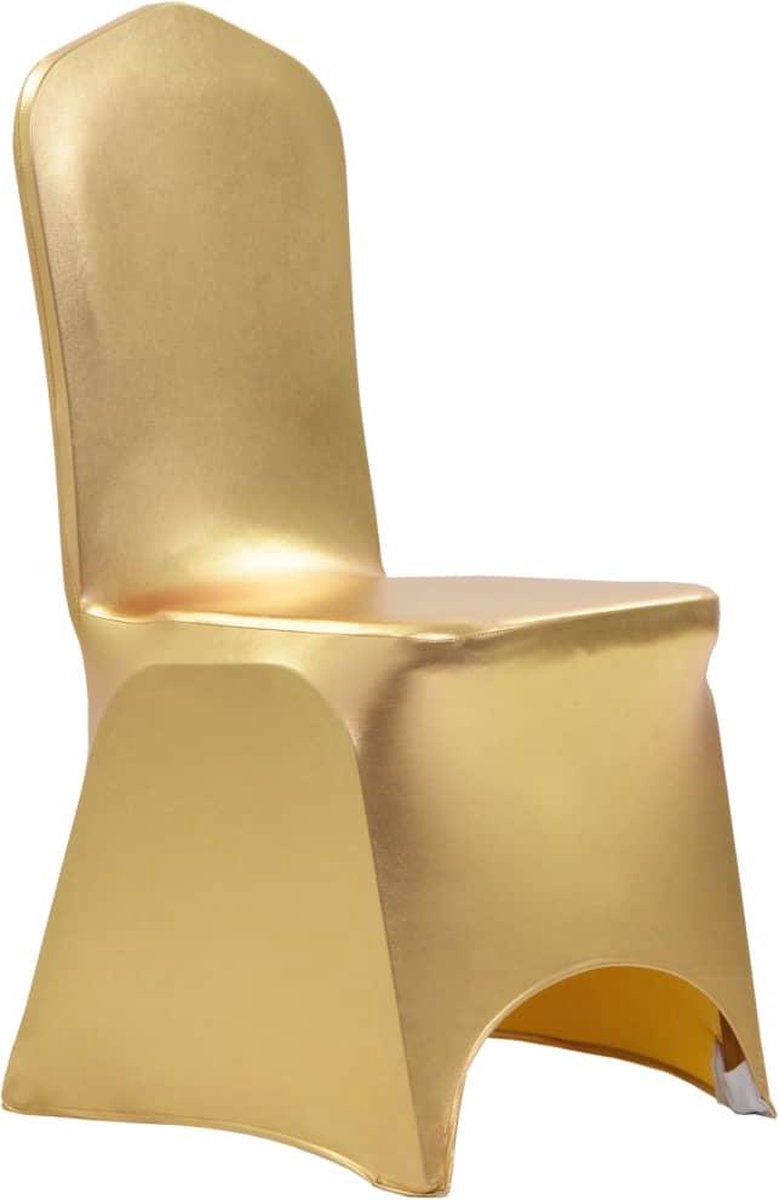 vidaXL 6 - st - Stoelhoezen - stretch - goud