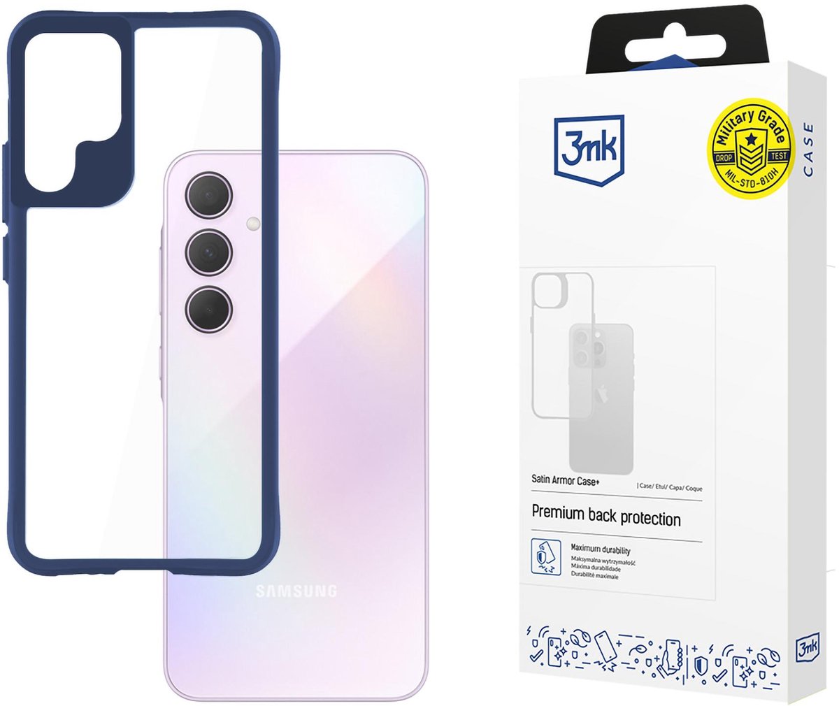 Samsung Galaxy A35 5G - 3mk Satin Armor Case+ Blauw