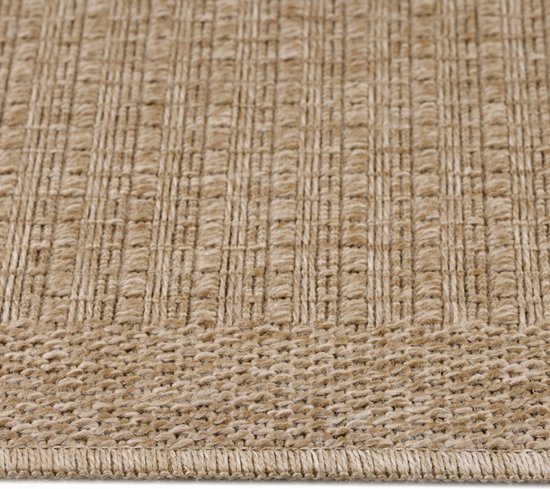Tapis Dhaka – Beige clair – Poils ras au Design dynamique – Pour l'intérieur et l'extérieur – 280 x 370 cm