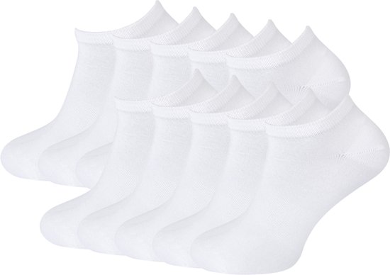 Chaussettes basses en Bamboe Hommes 43 46 Wit - 10 paires - Chaussettes en Bamboe - Chaussettes Homme - Chaussettes basses Homme - Bamboo