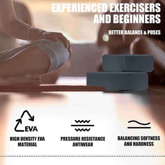 Yoga Blocks 2 Pack - Non-Slip Fitness Stones voor Verbeterde Balans en Comfortabel Gebruik — afbeelding 5