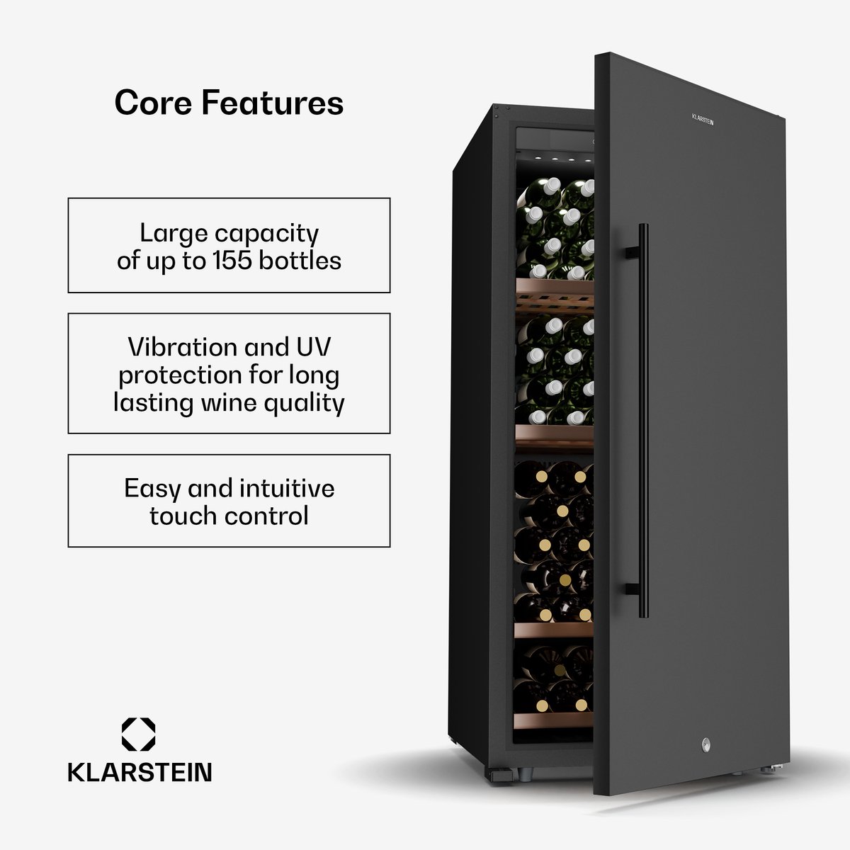 Klarstein CellarMax Wijnkoeler 155 Flessen Capaciteit 5-20°C - afbeelding 3