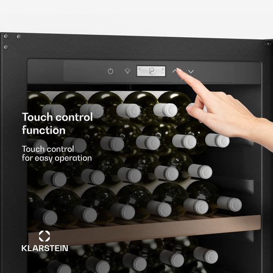 CellarMax Klarstein – Cave à Vin 114 Bouteilles, Compresseur, Tactile, LED, 5-20°C