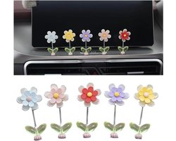 Floral Decoration for Dashboard Car Decorations - Shaking Daisy Floral Ornament for Center Console - Interior Car Accessories