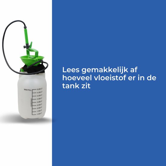 C-Line - drukspuit met handschoenen - 5 L reservoir - inclusief slang & spuitlans - Druksproeier - Onkruidverdelger - Sproeier - industriële kunststof van Merkloos	 — afbeelding 2