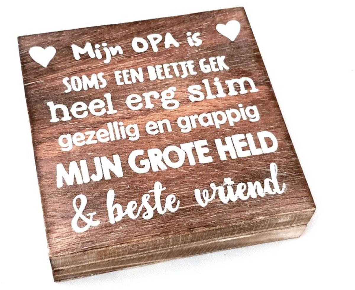 Tekstblok 15x15cm mijn papa is natural