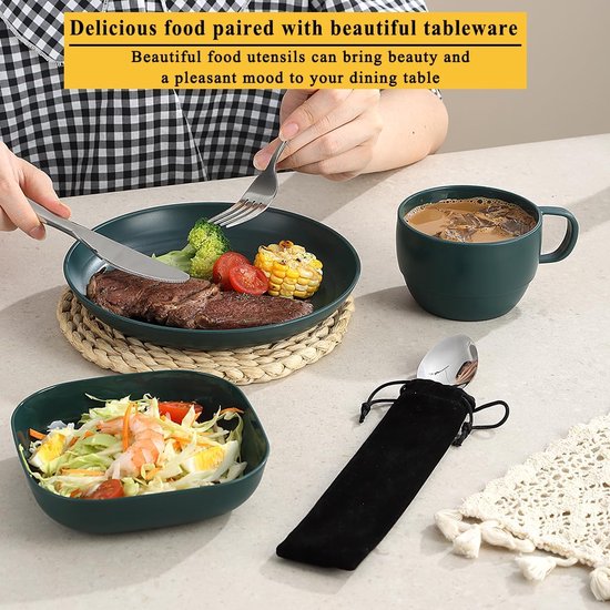 Ibenzoa® Duurzame Outdoor Eetset: Borden, Bestek en Koffiekop voor Avonturiers — afbeelding 3