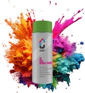 Bombe aérosol CROP RAL 6018 Vert jaune - Brillant - 400 ml - Peinture aérosol Vert - 100 % grand teint - Séchage rapide - Intérieur et extérieur - RAL6018