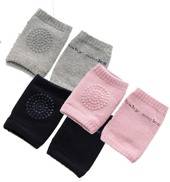Kniebeschermers - Baby kniebeschermers - 3 kleuren - 3 paar - Babykniebeschermers - Kruipen - Leren kruipen - Baby veiligheid - Kniesokken - CHPN