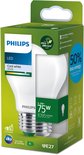 Philips LED-lamp in matglas met E27 fitting, 75W equivalent, 1095 lumen, koelwit licht 4000K.