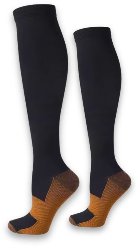 4 Paar Compressiekousen (8 Stuks) - Steunkousen Vrouwen en Mannen - Compressie sokken - Hardloopsokken - Sportsokken - Maat 41-45 L/XL