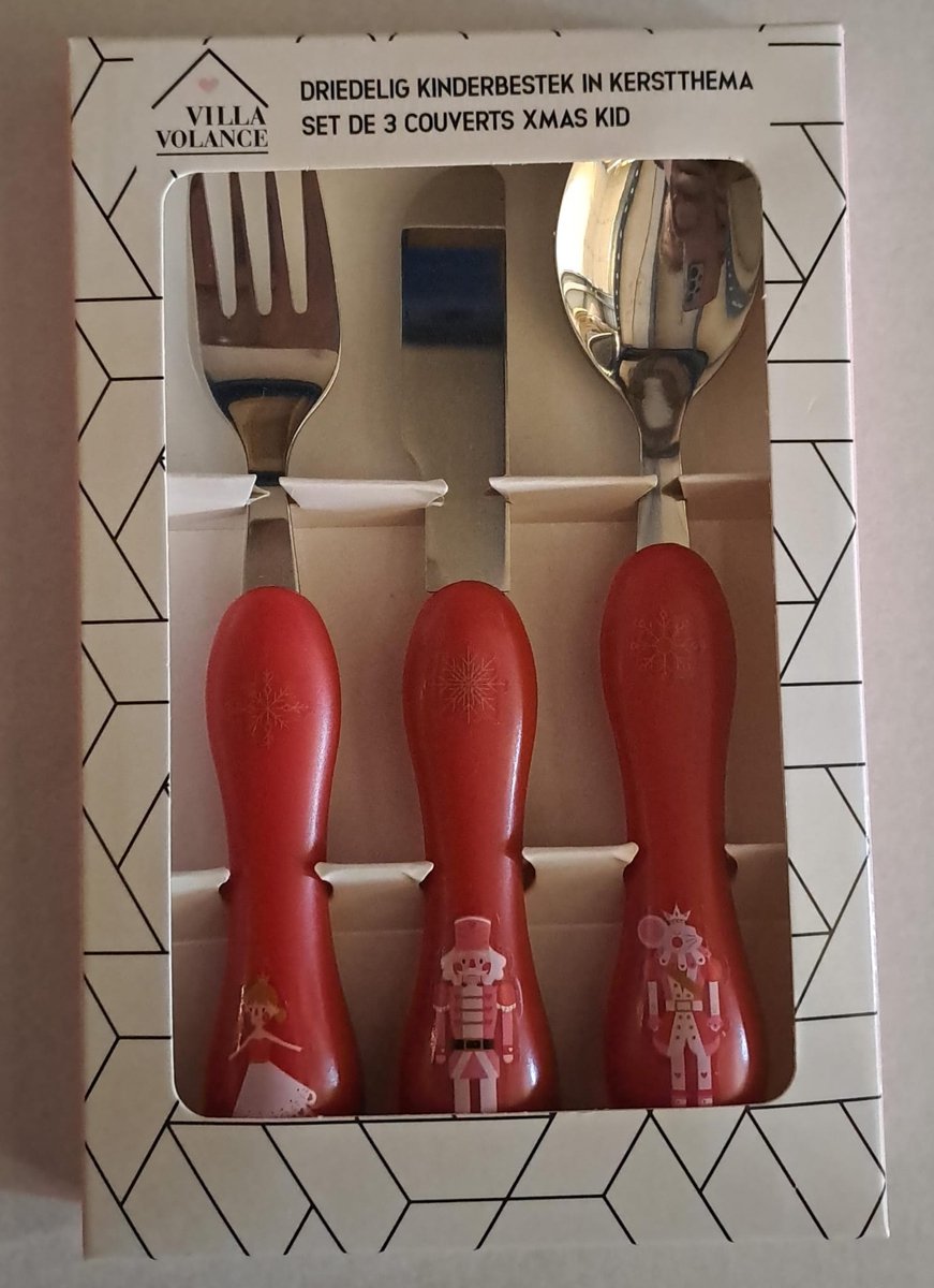 Villa Volance Kinderbestekset 3-delig Notenkraker Rood