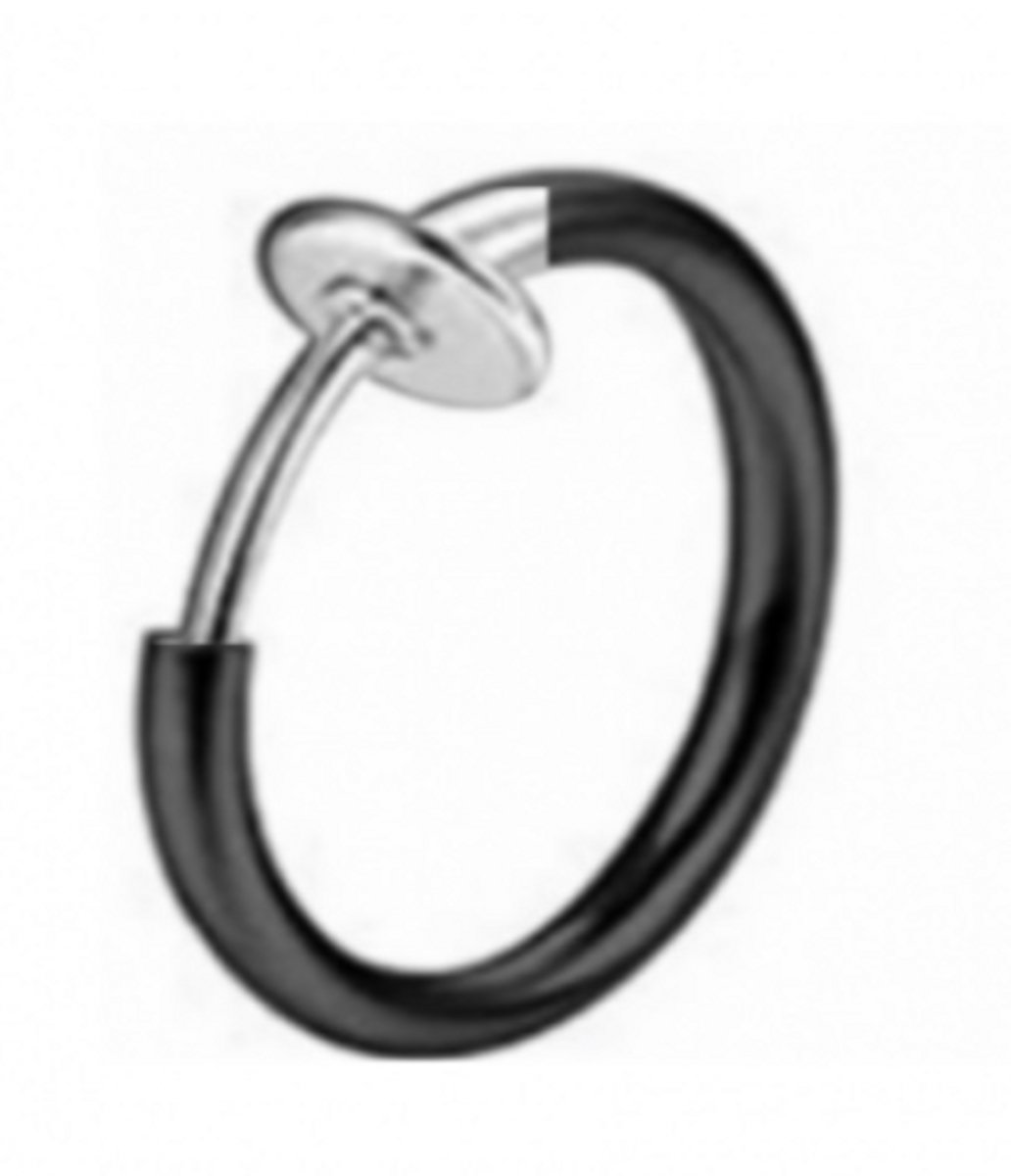 Fake- lipring Gun zwart-12 mm - Charme Bijoux