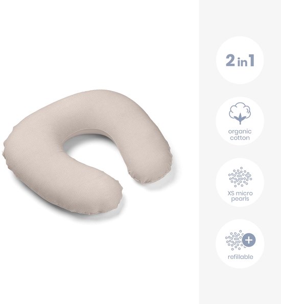 Doomoo Softy - Klein Voedingskussen - Biologisch Katoen - 150cm - Corduroy Sand van Doomoo — afbeelding 2