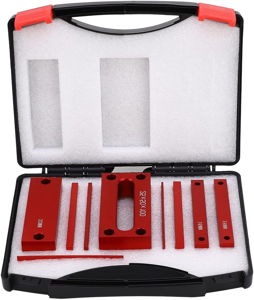 Hoogtemaatblok 9 STKS Aluminium Metrische Eindmaten voor Houtbewerking Setup Bars - Tafelzaag Accessoires voor Freesmachine Tafelzaag