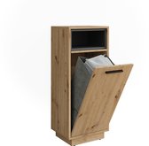 Vicco Badkamerkast Met Wasmand - Antraciet/Goldkraft Eiken, 40x88x41 Cm, Opbergkast Voor Badkamer