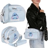 DISNEY Stitch Blauwe dameshandtas met verstelbare riem, kleine handtas 21x16x8cm