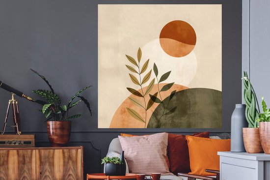 Muurstickers - Sticker Folie - Takken - Vormen - Abstract - 120x120 cm - Plakfolie - Muurstickers Kinderkamer - Zelfklevend Behang XXL - Zelfklevend behangpapier - Stickerfolie