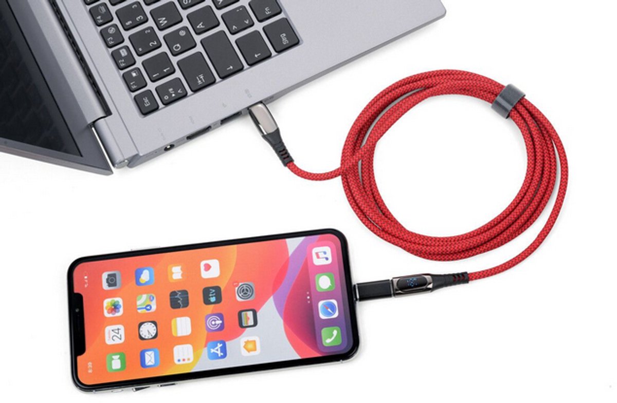 TROIKA CBL20/RD USB-kabel 2 m USB C USB C/Lightning Rood