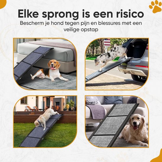 Hondenhelling loopplaat loophelling opvouwbaar 96 x 38 cm aluminium 185cm lang tot 110 kg