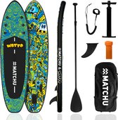 Bol.com Matchu Sports - SUP board - Designed by Wotto - Limited collection ART - Stand up paddle board - 320x81x15 - Opblaasbaar... aanbieding