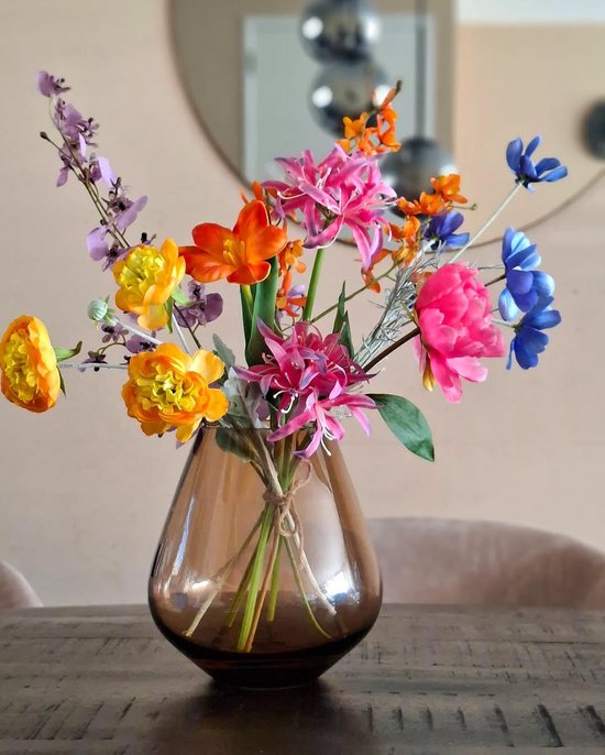 Bouquet de fleurs en soie - Plénitude joyeuse - Sans entretien - Fleurs artificielles