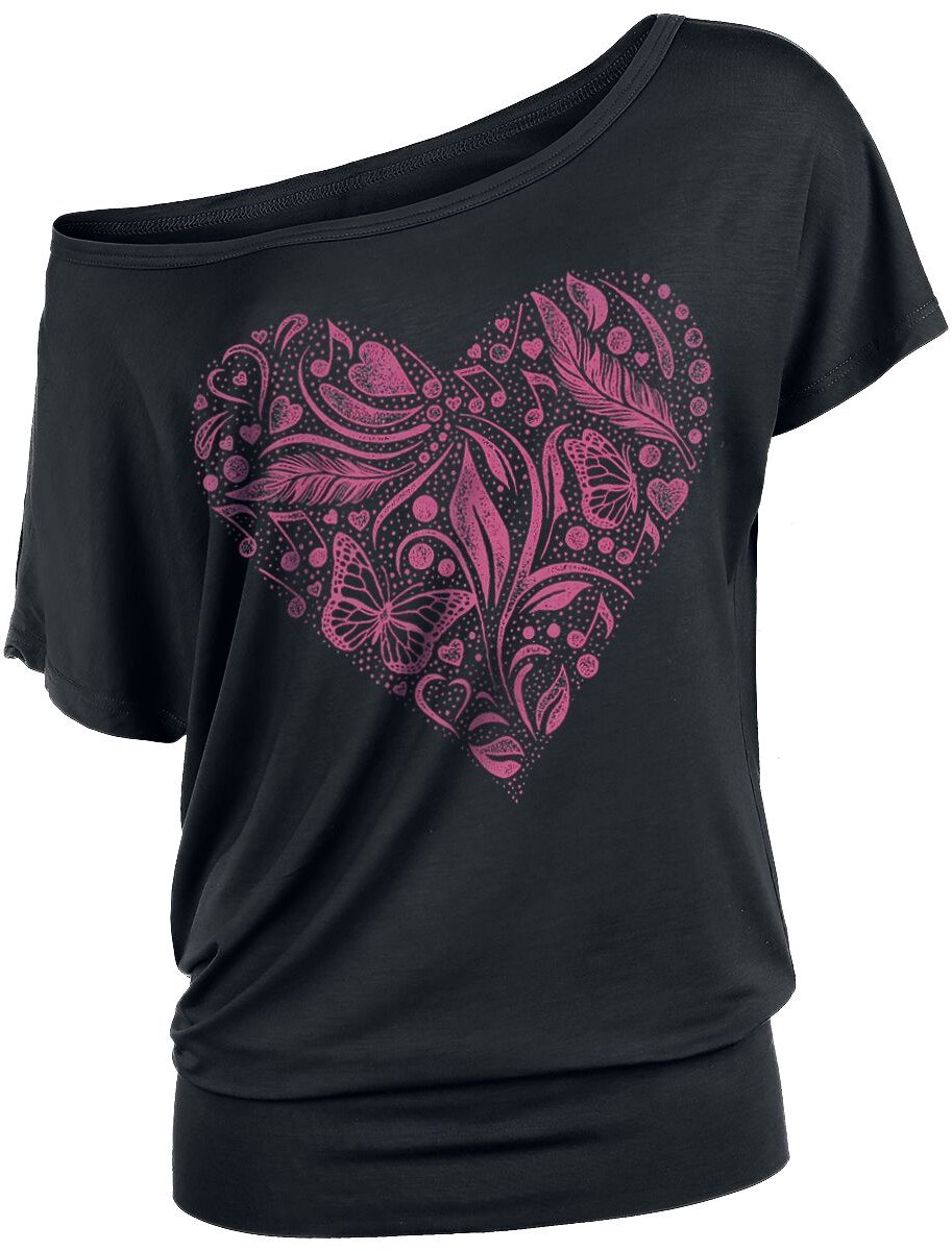 Full Volume Zwart t-shirt met print - Dames - 5XL