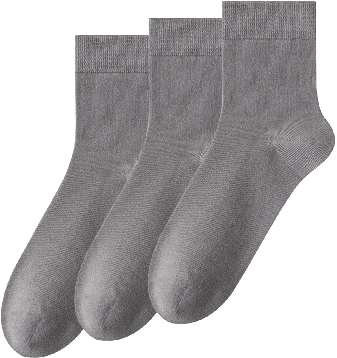 Allthemen Herensokken Katoen Sokken Normale Sokken Donkergrijs Multipack 3-Paar-One Size