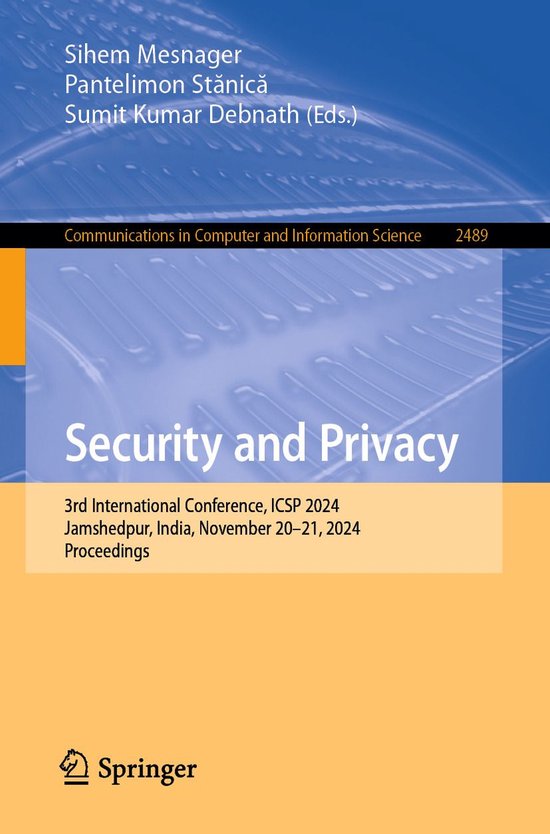 Springer Nature Proceedings Computer Science - Security and  ... - cover