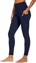 Trendy Hoge Taille Legging / Sport Legging | Sportbroek | Met Zakken | Navy - XL