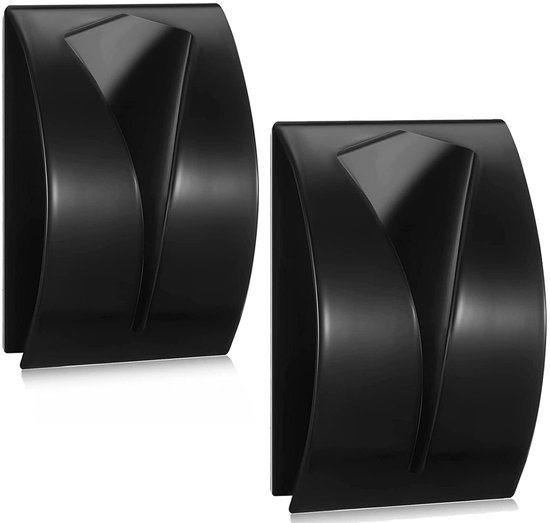 Handdoekhaakjes Zelfklevend 2 stuks -RVS Handdoekhouder Zwart