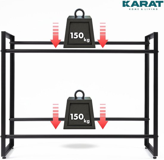 XPOtool krattenrek voor 3 kratten - stalen drinkkrattenrek - 50x33x116cm - 20kg per niveau
