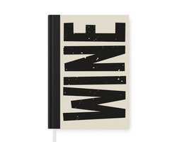 Notitieboek - Schrijfboek - Zwart - Wijn - Decoratie - Vintage - Notitieboekje klein - A5 formaat - Schrijfblok