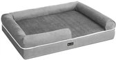MAZAZU - Hondenkussen - Afneembare Wasbare Hoes - Antislip Onderkant - Lichtgrijs - 120x85x20