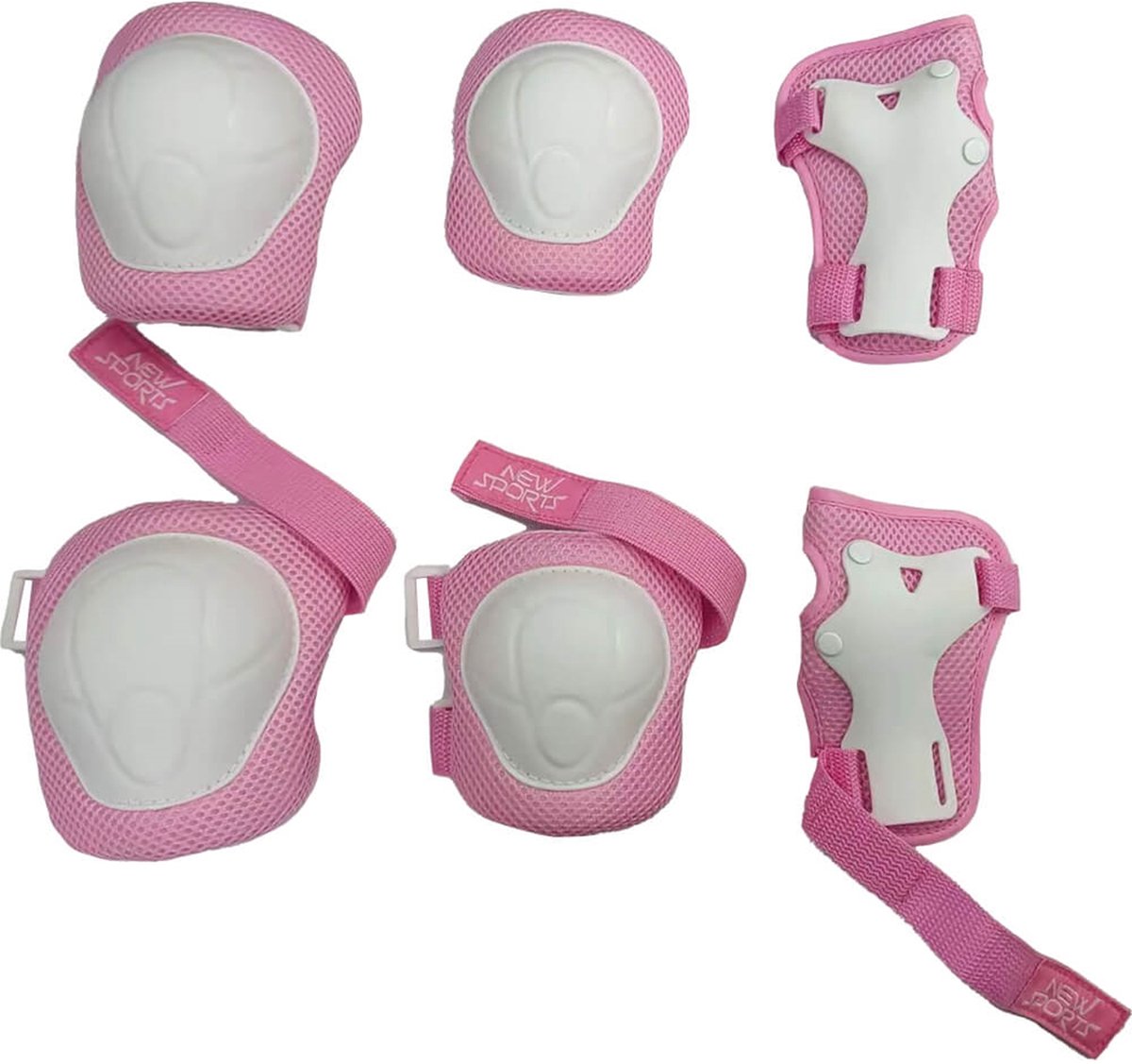 New Sports beschermset M voor kinderen 25-50kg beschermers. Multicolor