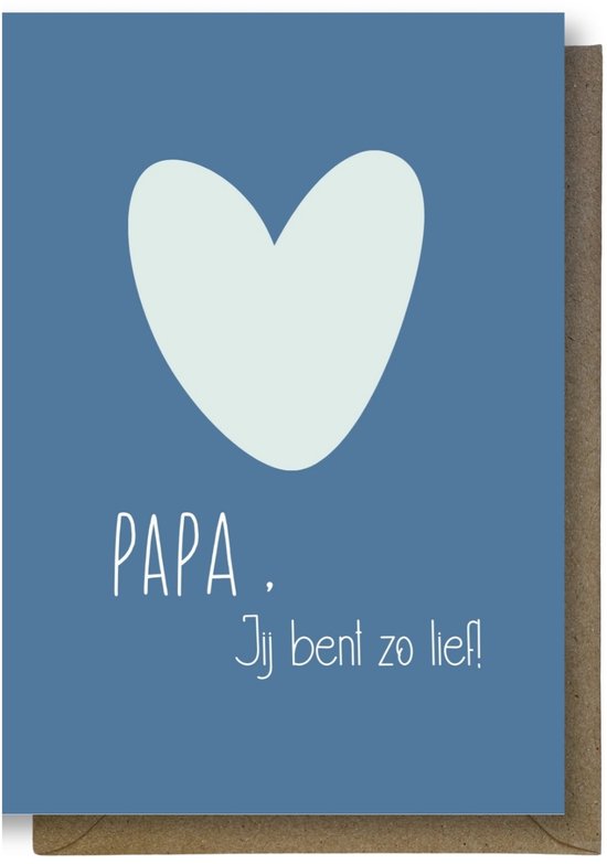 Luxe Vaderdag Wenskaart - Papa je bent zo Lief! - Vaderdagkaart - 12x17cm - gevouwen kaart Inclusief gekleurde envelop